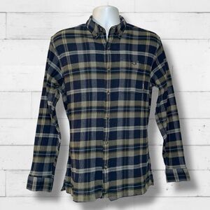 Eddie Bauer Men’s Classic Fit Plaid Flannel Button-Down Shirt L 100% Cotton